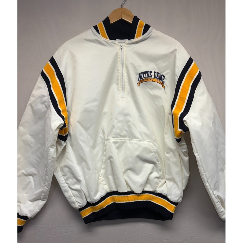 Notre Dame Fighting Irish Jacket DeLong NCAA Windbreaker Mens 1/4 Zip XL Vintage
